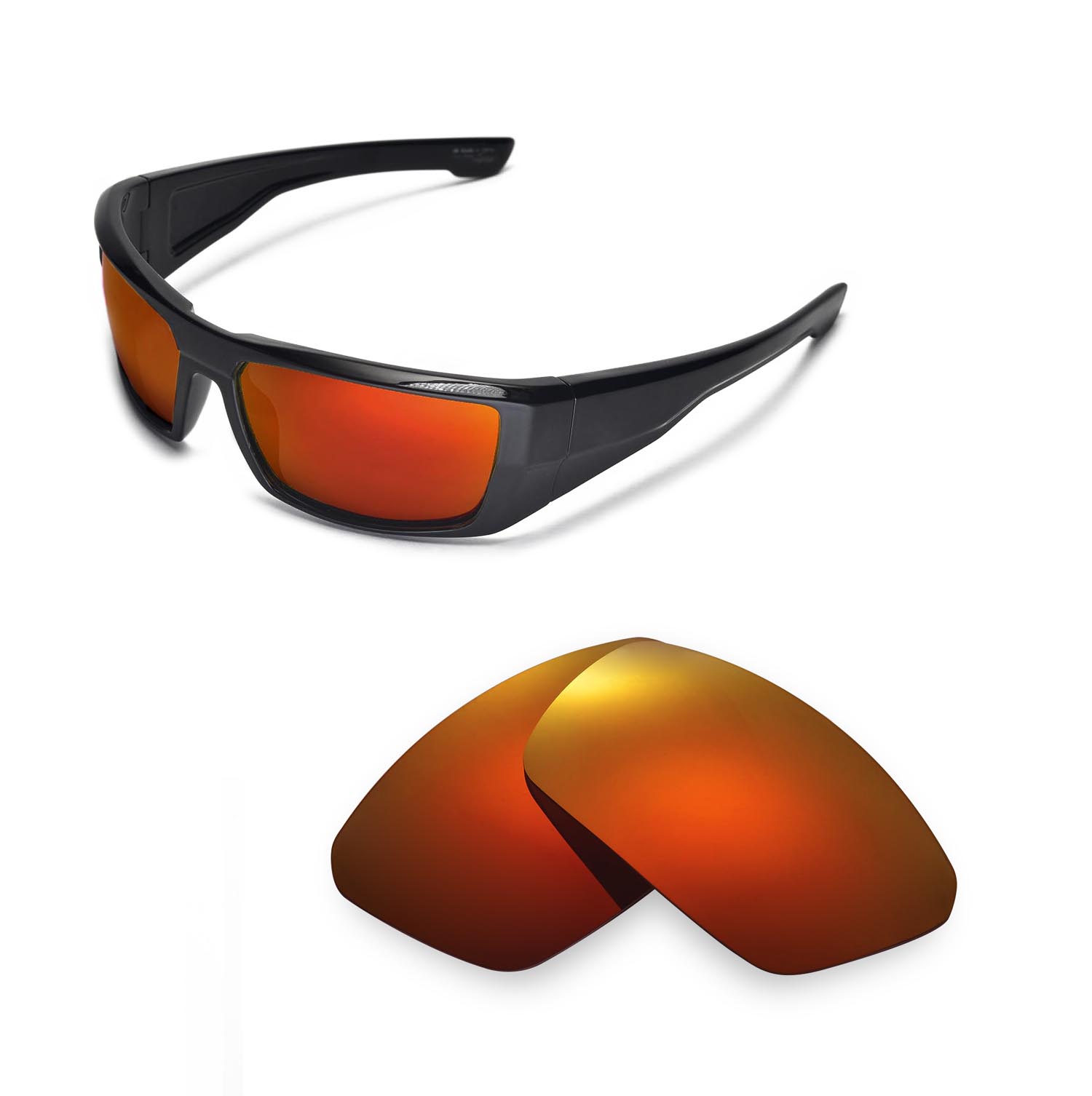 Walleva Fire Red Polarized Replacement Lenses For Spy Optic DIRK